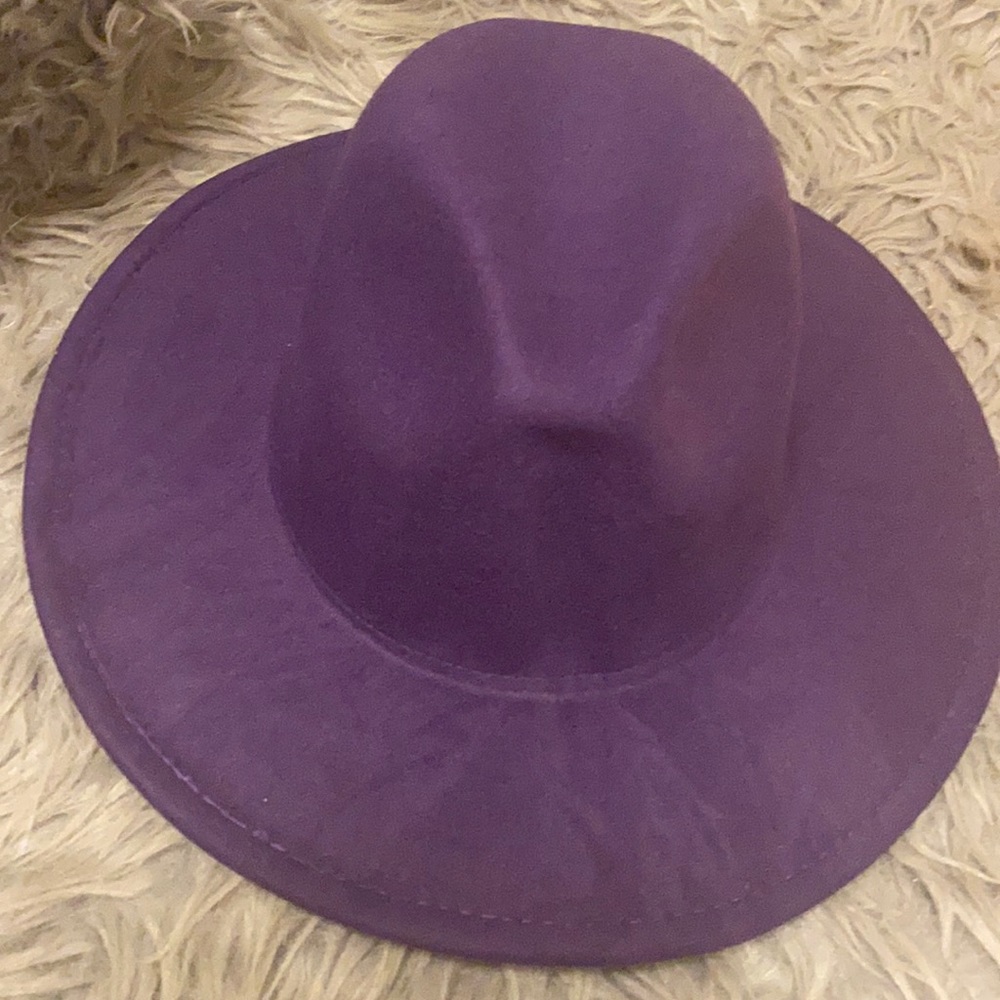 Purple fedora hat